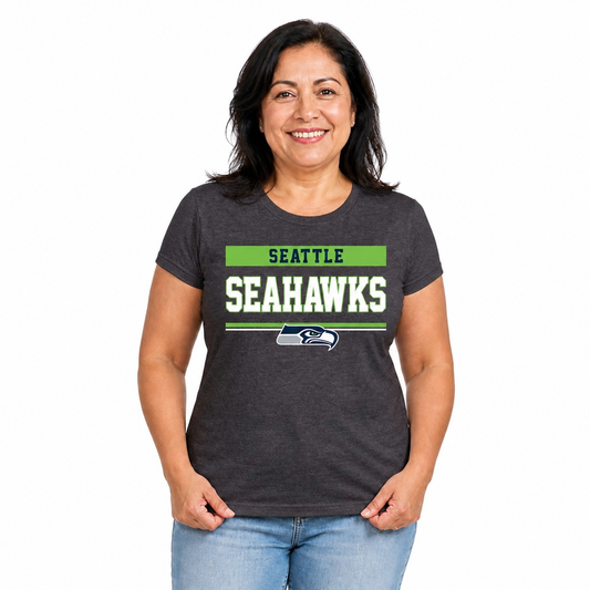 Seattle Seahawks  Women's NFL Charcoal T-Shirt Short Sleeve - Charcoal