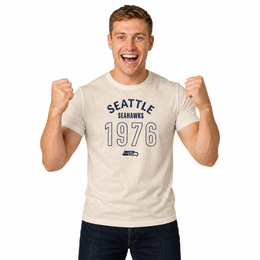 Seattle Seahawks Big Date Tag-Less T-Shirt - Natural