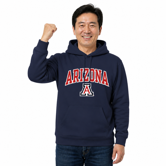 Arizona Wildcats NCAA Adult Tackle Twill Hooded Sweatshirt - Navy