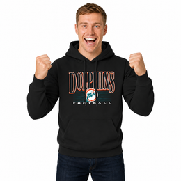 Miami Dolphins NFL Overtime Blueprint Pullover Hoodie Men Women - Black