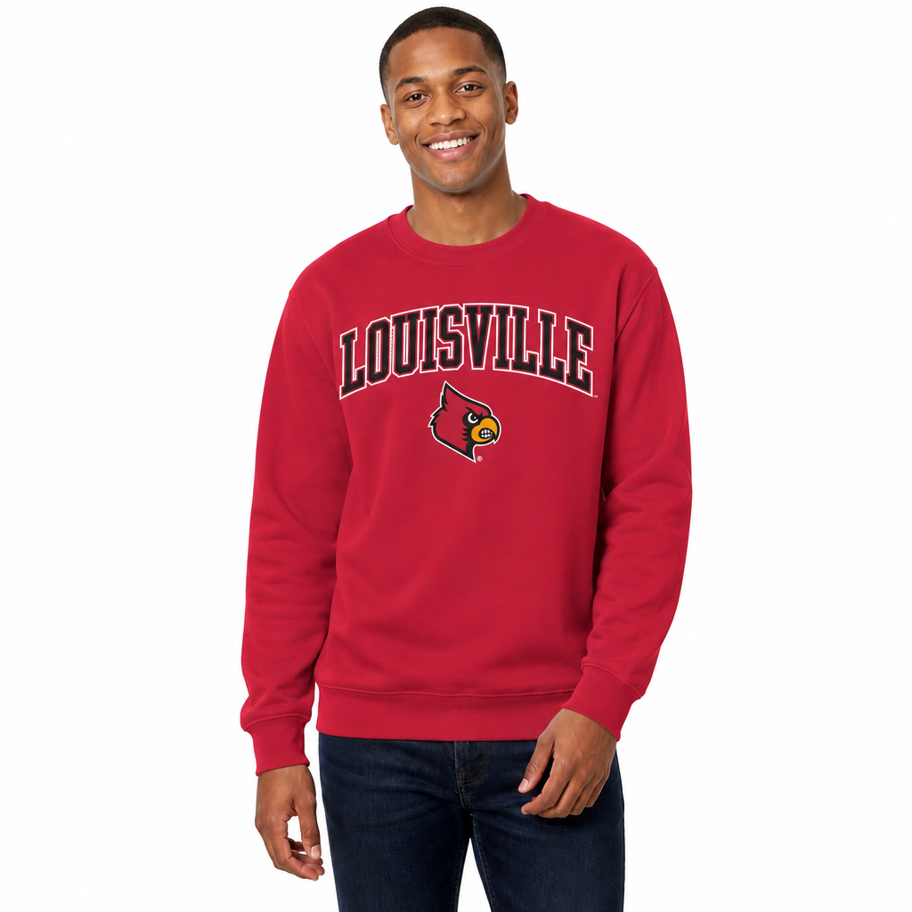 Louisville Cardinals Adult Arch & Logo Soft Style Gameday Crewneck Sweatshirt - Red