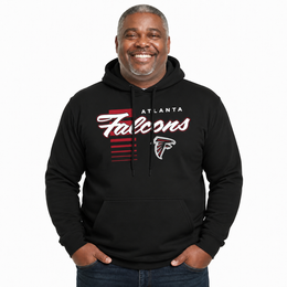 Atlanta Falcons NFL Adult Unisex Retro Script Ultra Soft Fleece Hooded Sweatshirt - Black