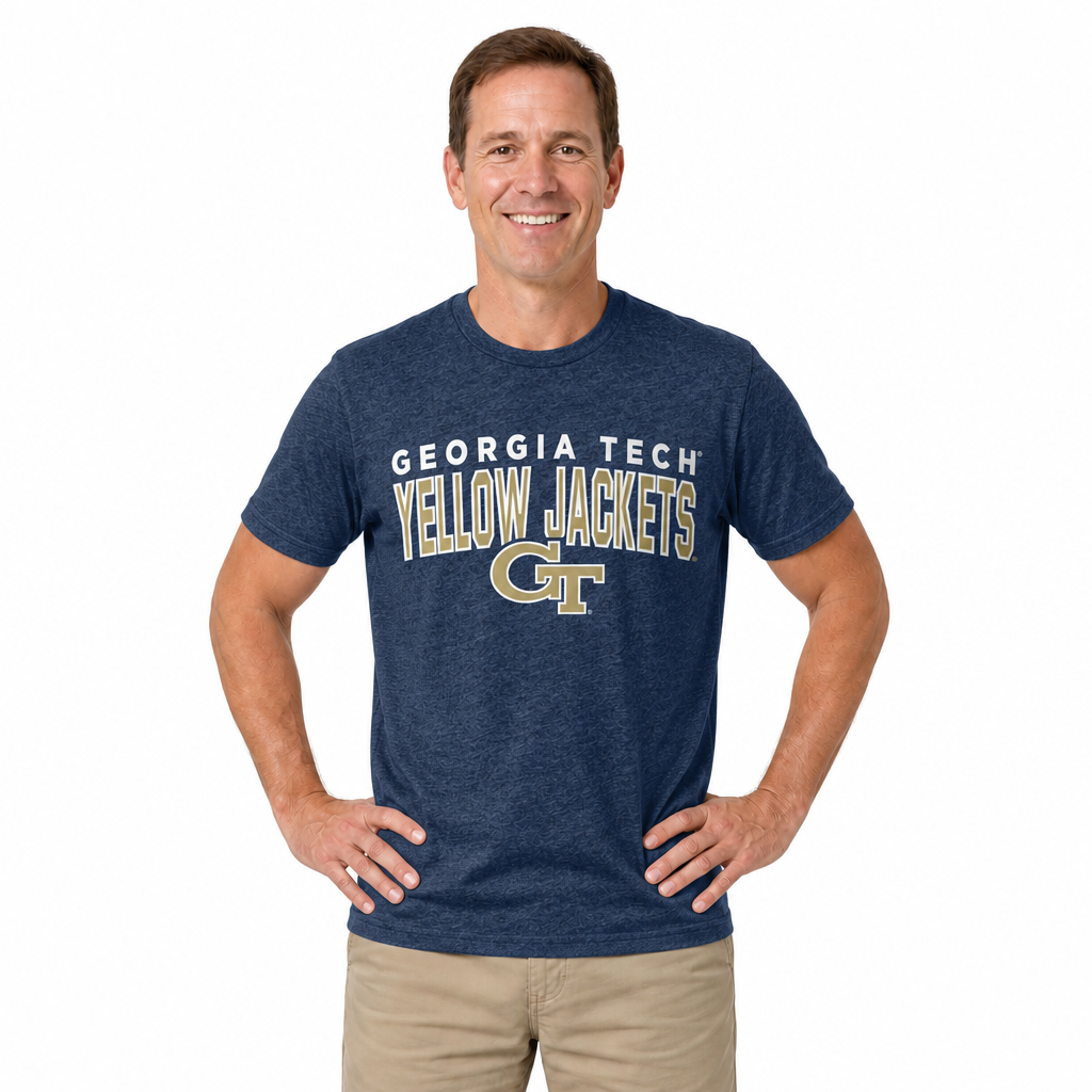 Georgia Tech Yellowjackets T-Shirt Heathered Men and Women - Navy Heather