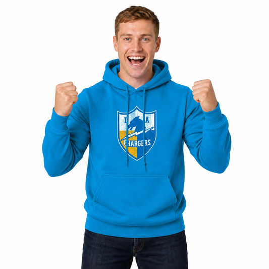 Los Angeles Chargers Modern Throwback Fleece Hoodie - Light Blue