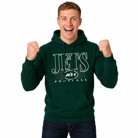 New York Jets NFL Overtime Blueprint Pullover Hoodie Men Women - Black