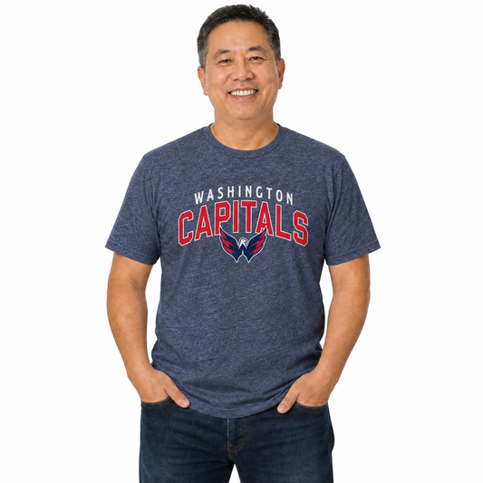 Washington Capitals Capitals T-Shirt Heathered Cotton Tee for Men and Women - Navy