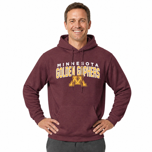 Minnesota Golden Gophers Hoodie Heathered Fleece Sweatshirt - Maroon Heather