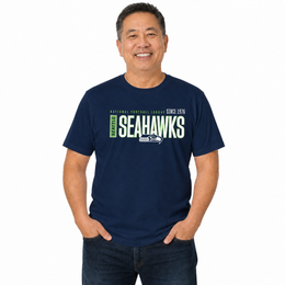 Seattle Seahawks  Modern Zone T-Shirt Men Women Officially Licensed NFL - Navy
