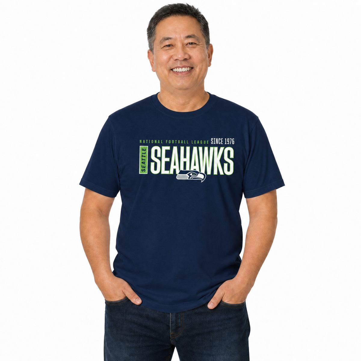 Seattle Seahawks  Modern Zone T-Shirt Men Women Officially Licensed NFL - Navy