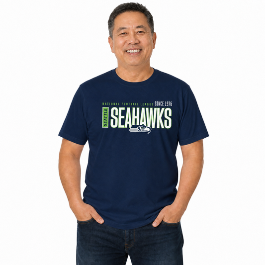 Seattle Seahawks  Modern Zone T-Shirt Men Women Officially Licensed NFL - Navy