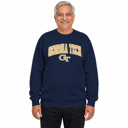 Georgia Tech Yellowjackets Florida Gators NCAA Tackle Twill Crewneck Sweatshirt Men Women - Navy