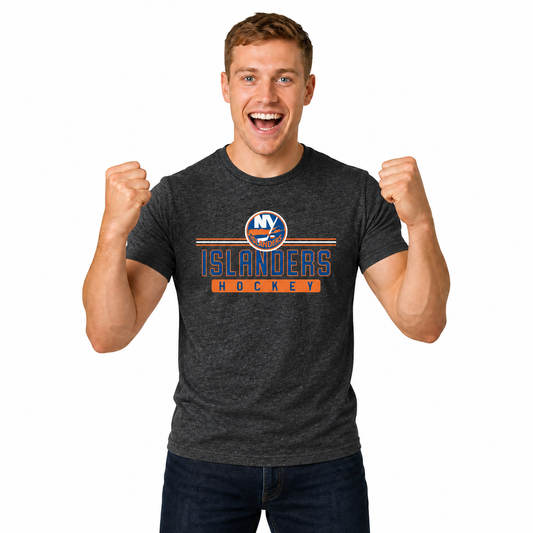 New York Islanders  NHL True Fan Heather Charcoal T-Shirt Men Women - Charcoal