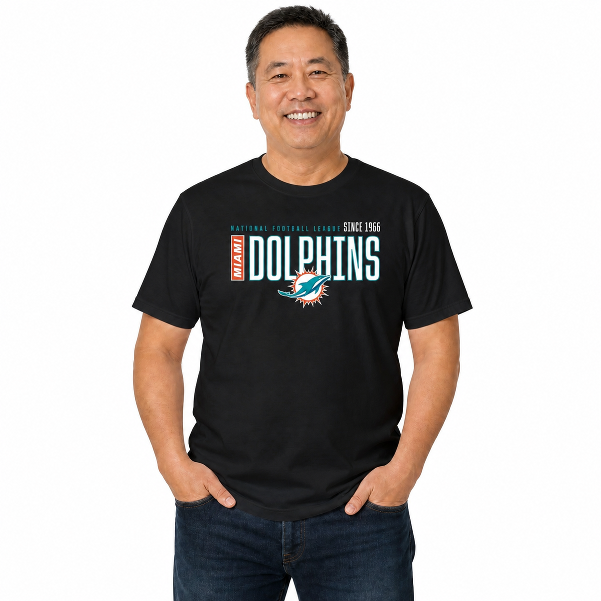 Miami Dolphins NFL Shirt Men Women Unisex Tag-Free Cotton Gameday Tee - Black