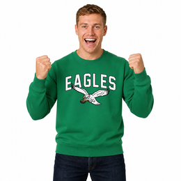 Philadelphia Eagles  NFL Home Team Fleece Crewneck Sweatshirt Men Women - Kelly Green