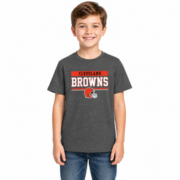 Cleveland Browns NFL Youth Short Sleeve Charcoal T Shirt - Charcoal