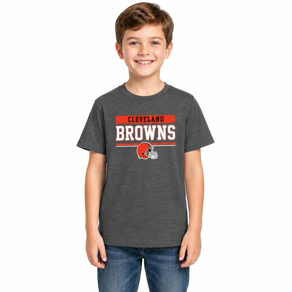 Cleveland Browns NFL Youth Short Sleeve Charcoal T Shirt - Charcoal
