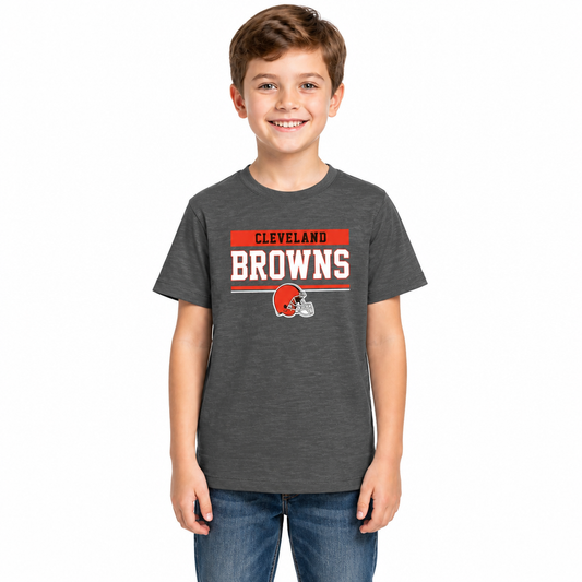 Cleveland Browns NFL Youth Short Sleeve Charcoal T Shirt - Charcoal