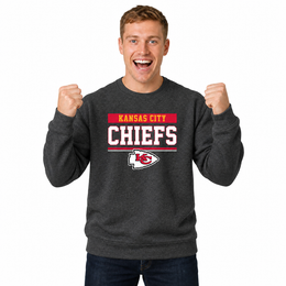 Kansas City Chiefs NFL Team Block Crewneck Sweatshirt - Charcoal