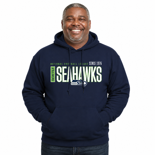Seattle Seahawks NFL Modern Endzone Fleece Hoodie Navy Sweatshirt - Navy