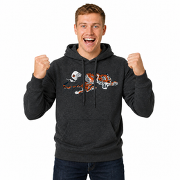 Cincinnati Bengals Modern Throwback Fleece Hoodie - Black Heather