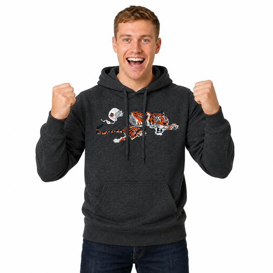 Cincinnati Bengals Modern Throwback Fleece Hoodie - Black Heather