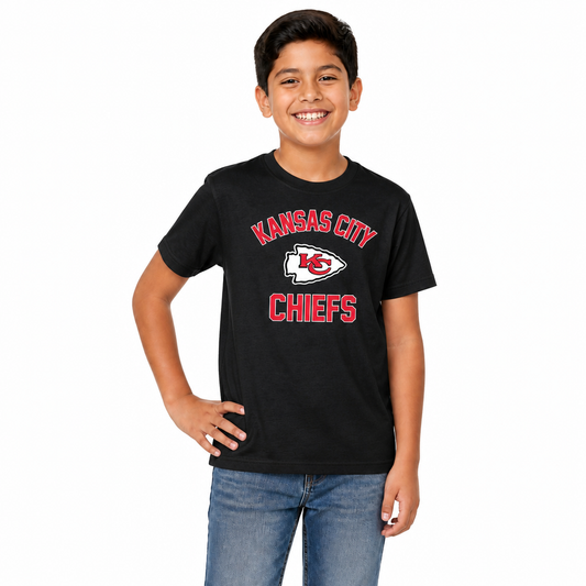 Kansas City Chiefs Youth NFL Football T-Shirt - Black
