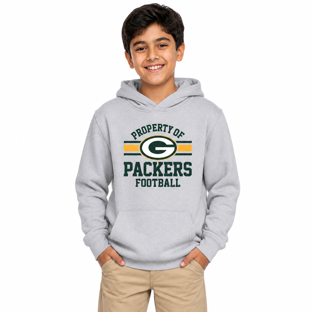 Green Bay Packers NFL Youth Property Of Hooded Sweatshirt - Sport Gray