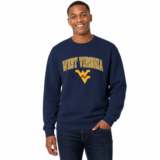 West Virginia Mountaineers Adult Arch & Logo Soft Style Gameday Crewneck Sweatshirt - Navy