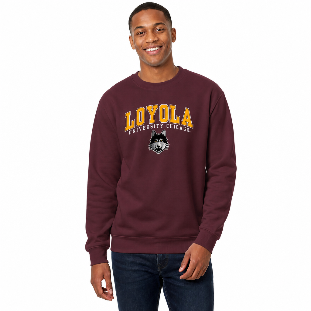 Loyola Chicago Ramblers Adult Arch & Logo Soft Style Gameday Crewneck Sweatshirt - Maroon