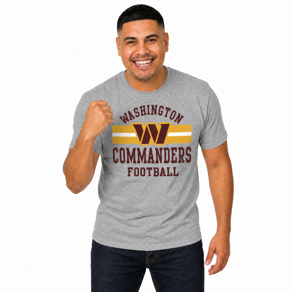 Washington Commanders NFL Adult Short Sleeve Team Stripe Tee - Sport Gray