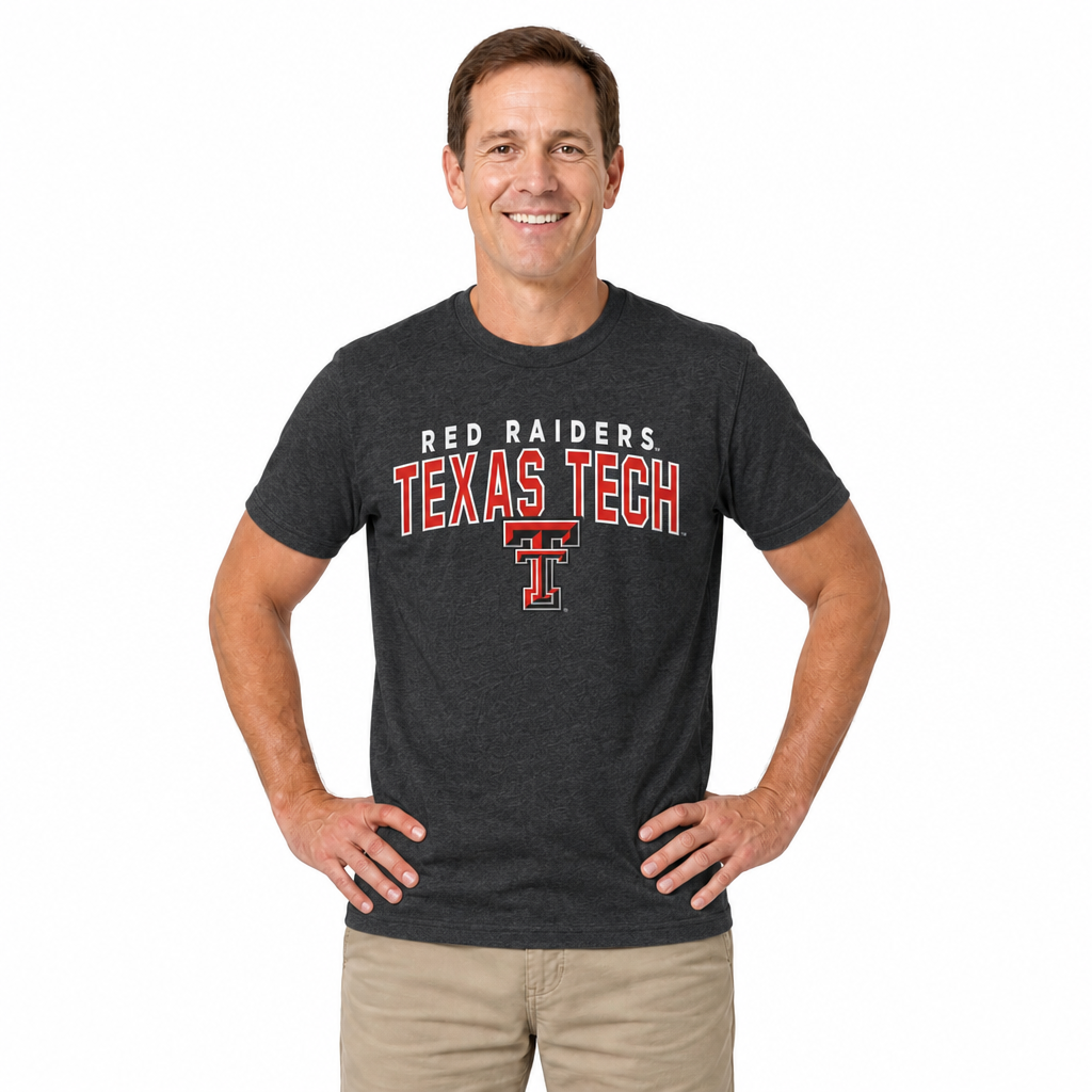 Texas Tech Red Raiders T-Shirt Heathered for Men and Women - Black Heather