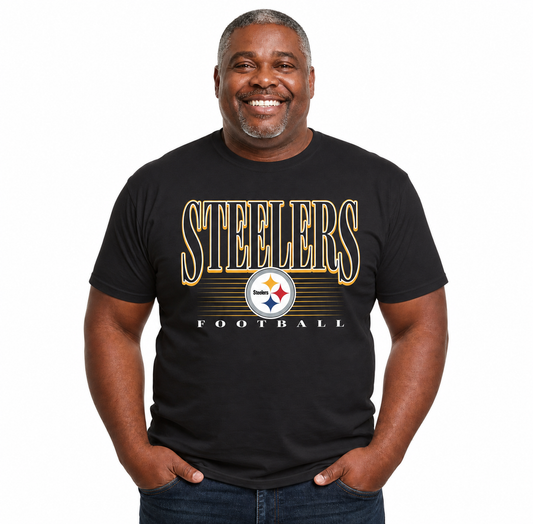 Pittsburgh Steelers NFL Adult Overtime Blueprint Tagless Tee Unisex - Black