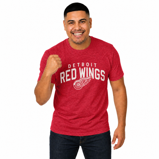 Detroit Red Wings Red Wings T-Shirt Heathered Cotton Tee for Men and Women - Red