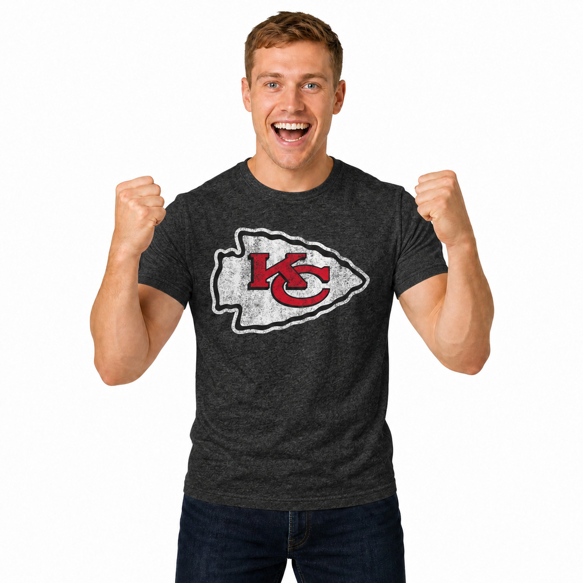 Kansas City Chiefs NFL Throwback Tee - Black Heather