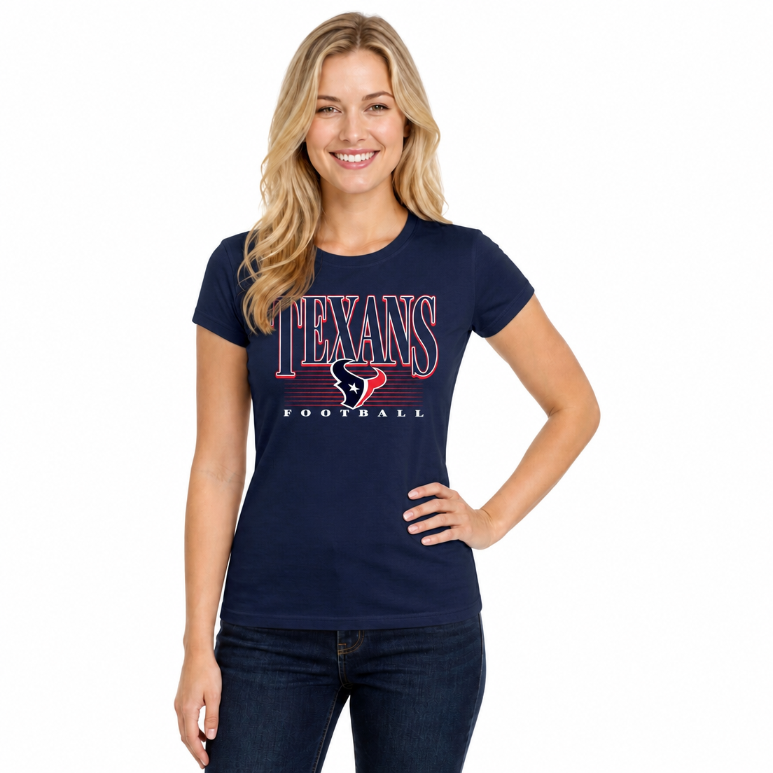 Houston Texans  Overtime Blueprint Women's NFL Short Sleeve T-Shirt - Navy