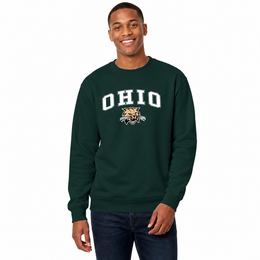Ohio Bobcats Adult Arch & Logo Soft Style Gameday Crewneck Sweatshirt - Green