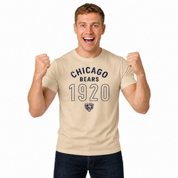 Chicago Bears Big Date Tag-Less T-Shirt - Natural