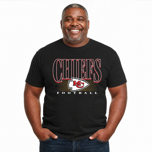 Kansas City Chiefs NFL Adult Overtime Blueprint Tagless Tee Unisex - Black