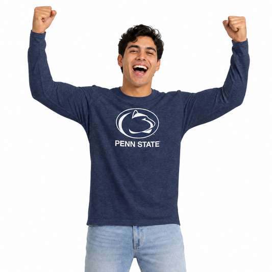Penn State Nittany Lions  Logo Long Sleeve Shirt Men Women NCAA Licensed - Navy