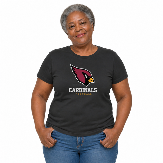 Arizona Cardinals  Women's NFL Big Logo Cotton T-Shirt - Black