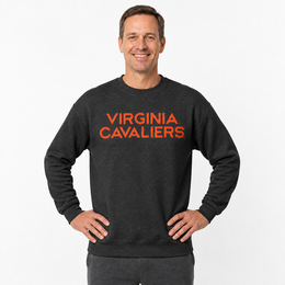 Virginia Cavaliers NCAA Adult Charcoal Crewneck Fleece Sweatshirt - Graphite