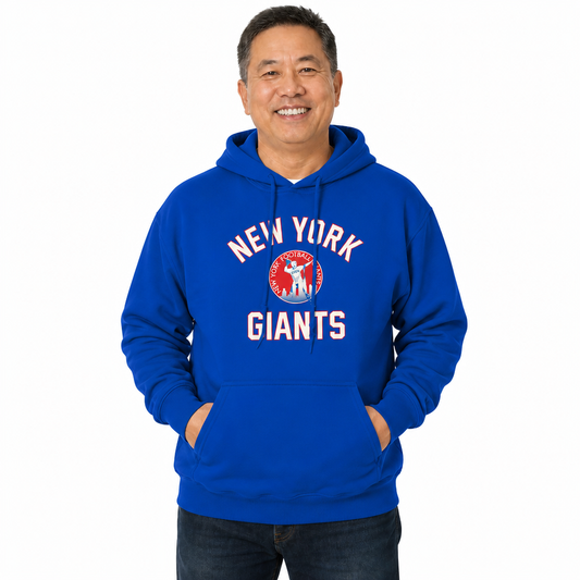 New York Giants NFL Adult Unisex Retro Gameday Ultra Soft Fleece Hooded Sweatshirt - Royal