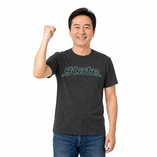 Michigan State Spartans NCAA Cotton Blend Charcoal T-Shirt Men Women - Charcoal