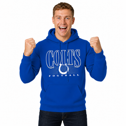 Indianapolis Colts NFL Overtime Blueprint Pullover Hoodie Men Women - Royal