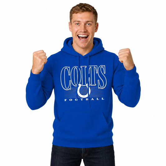 Indianapolis Colts NFL Overtime Blueprint Pullover Hoodie Men Women - Royal