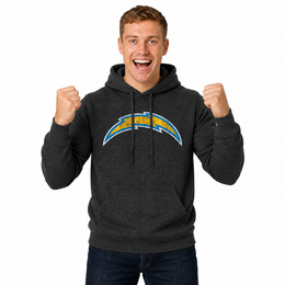 Los Angeles Chargers Modern Throwback Fleece Hoodie - Black Heather