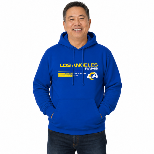 Los Angeles Rams Adult NFL Speed Stat Sheet Fleece Hooded Sweatshirt - Royal