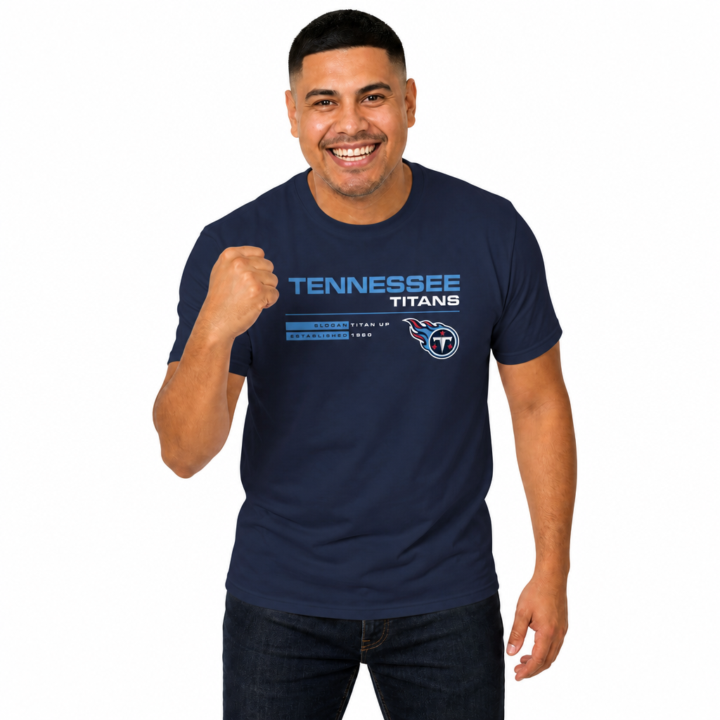 Tennessee Titans Adult NFL Speed Stat Sheet T-Shirt - Navy