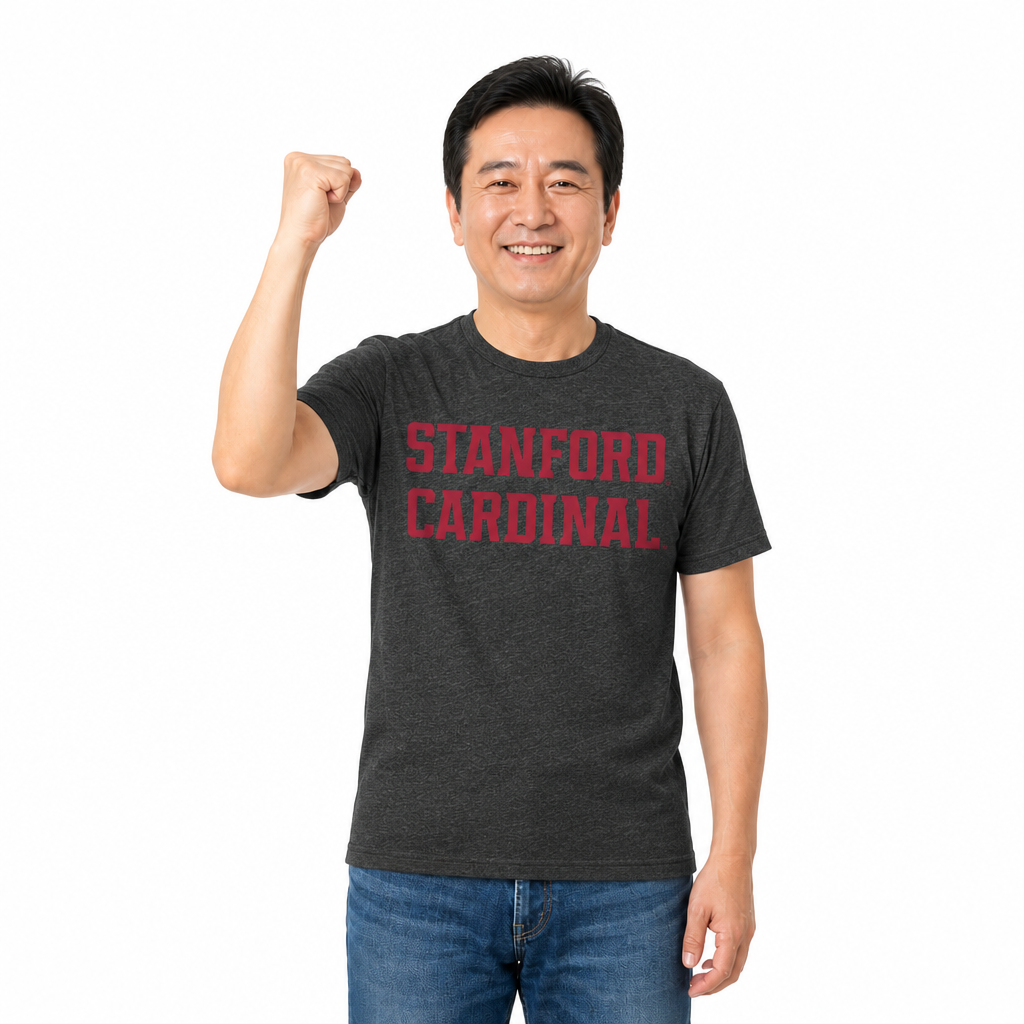 Stanford Cardinal NCAA Cotton Blend Charcoal T-Shirt Men Women - Charcoal