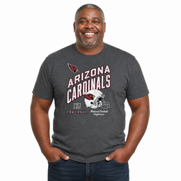 Arizona Cardinals NFL Distressed Helmet T-Shirt - Heather Charcoal